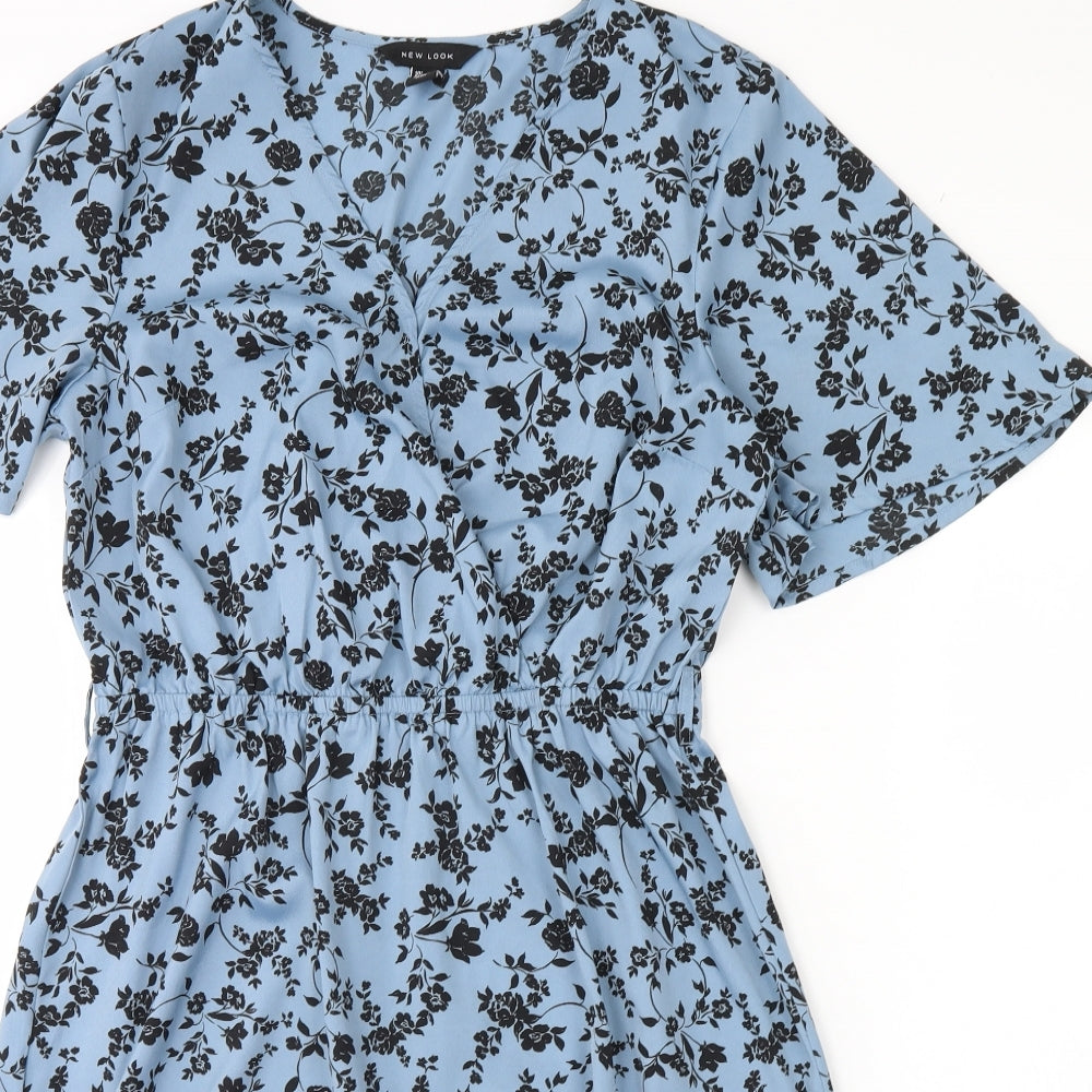 New Look Womens Blue Floral  Fit & Flare  Size 12