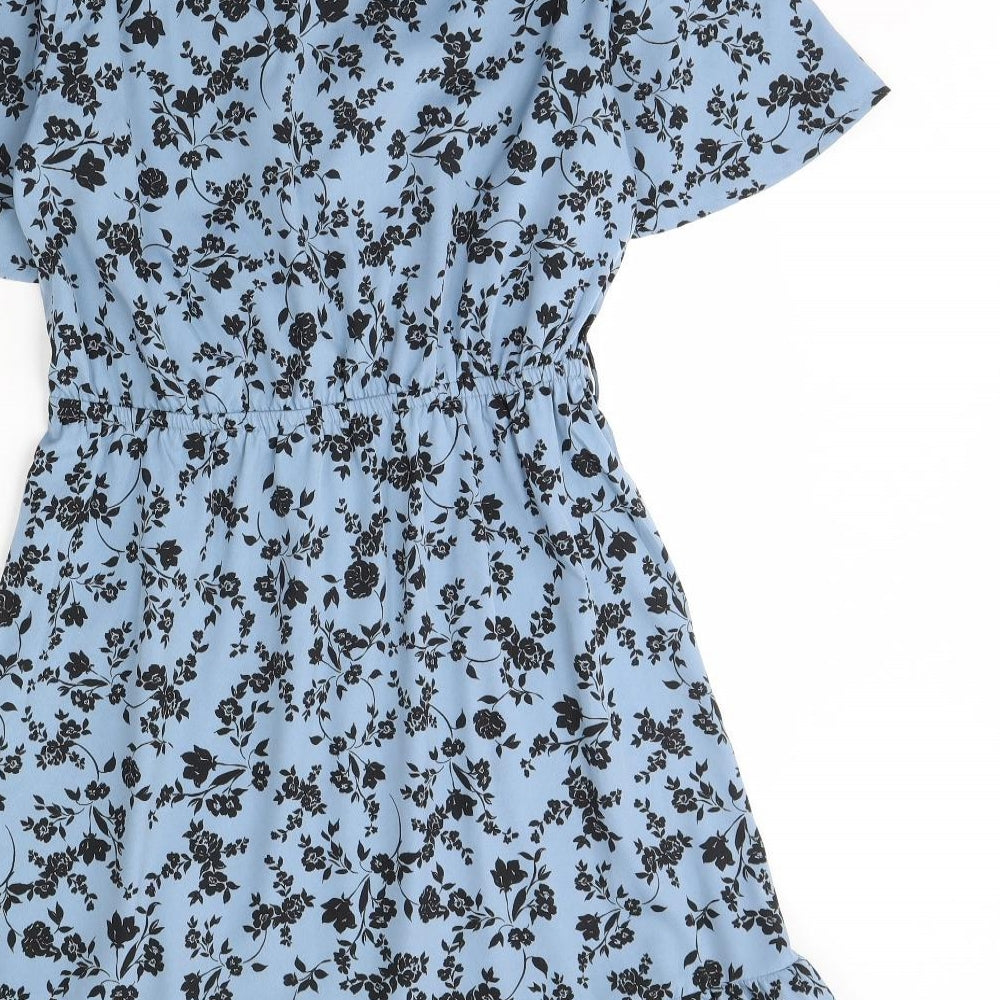 New Look Womens Blue Floral  Fit & Flare  Size 12