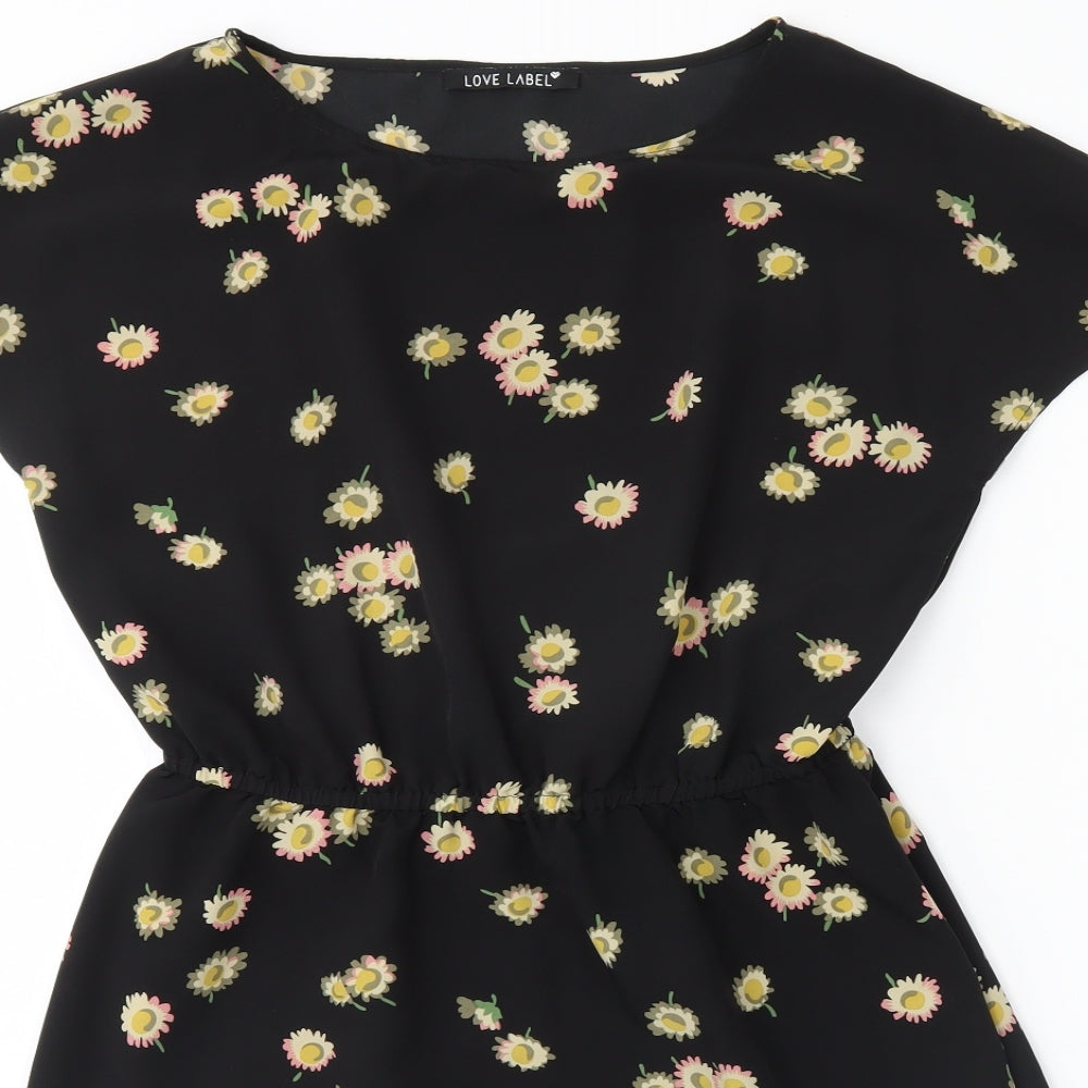 Love Label Womens Black Floral  Sheath  Size 12