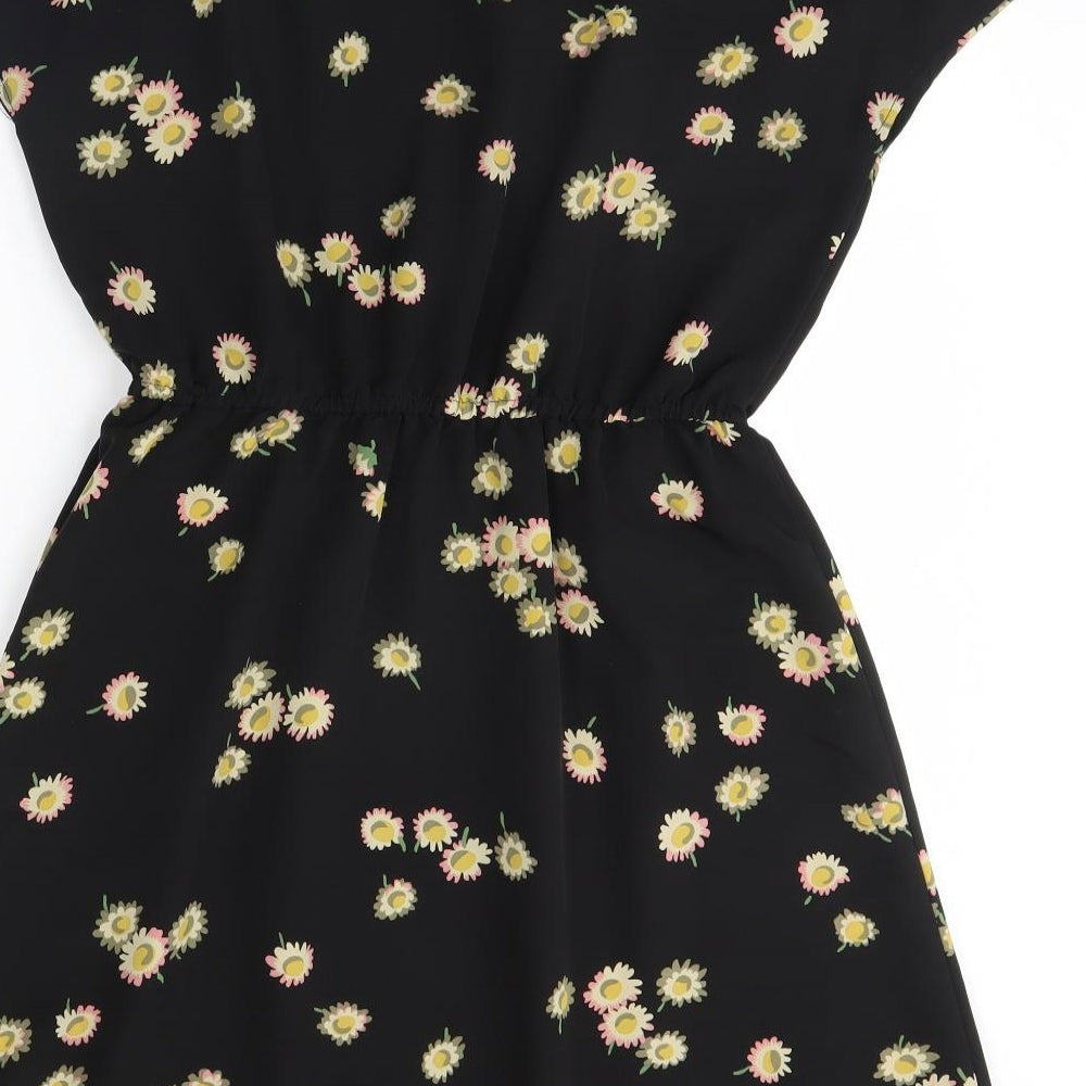 Love Label Womens Black Floral  Sheath  Size 12