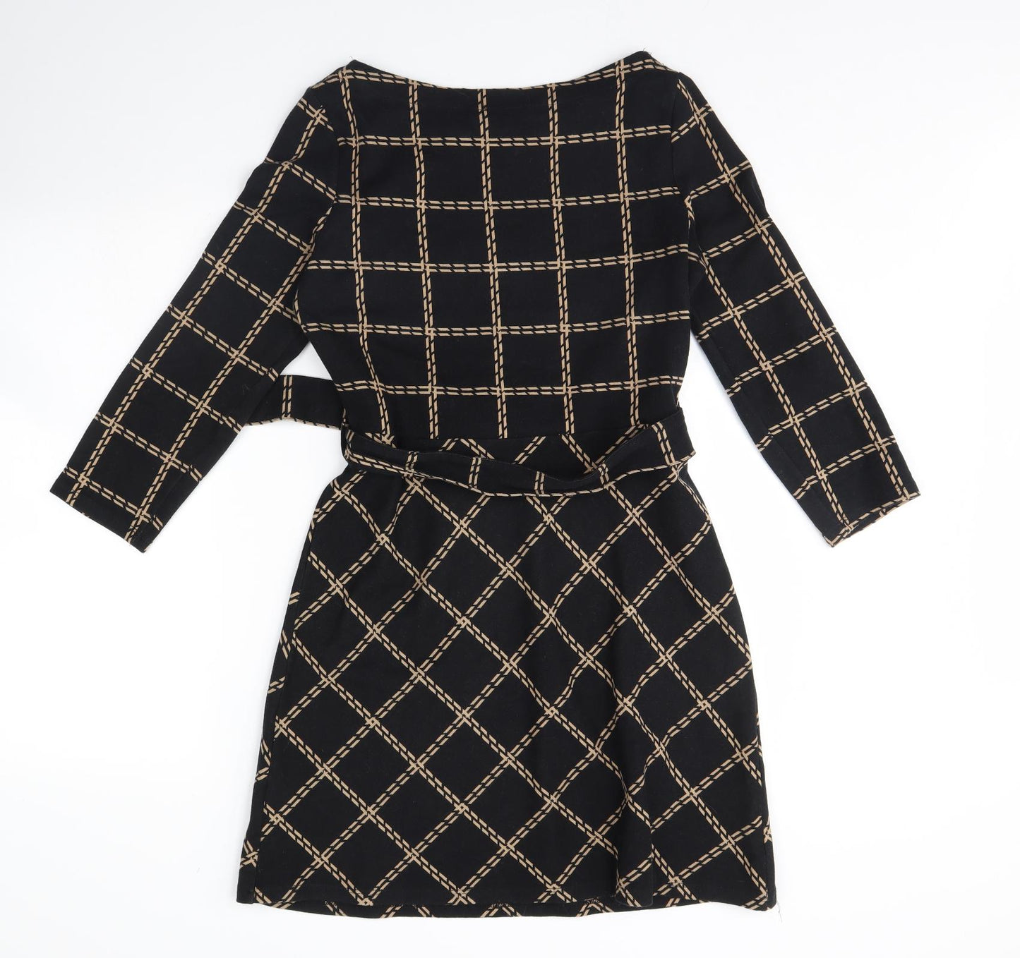 Warehouse Womens Black Plaid  Shift  Size 14