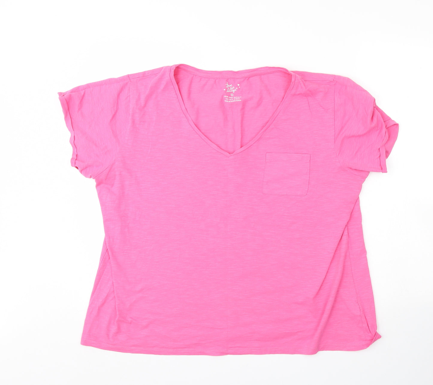 Love To Lounge Womens Pink   Basic T-Shirt Size 18