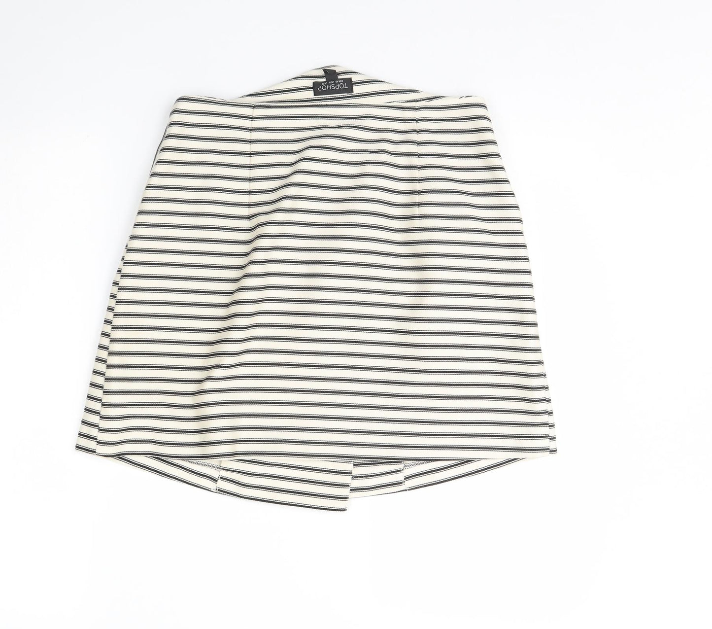 Topshop Womens Ivory Striped  Mini Skirt Size 12