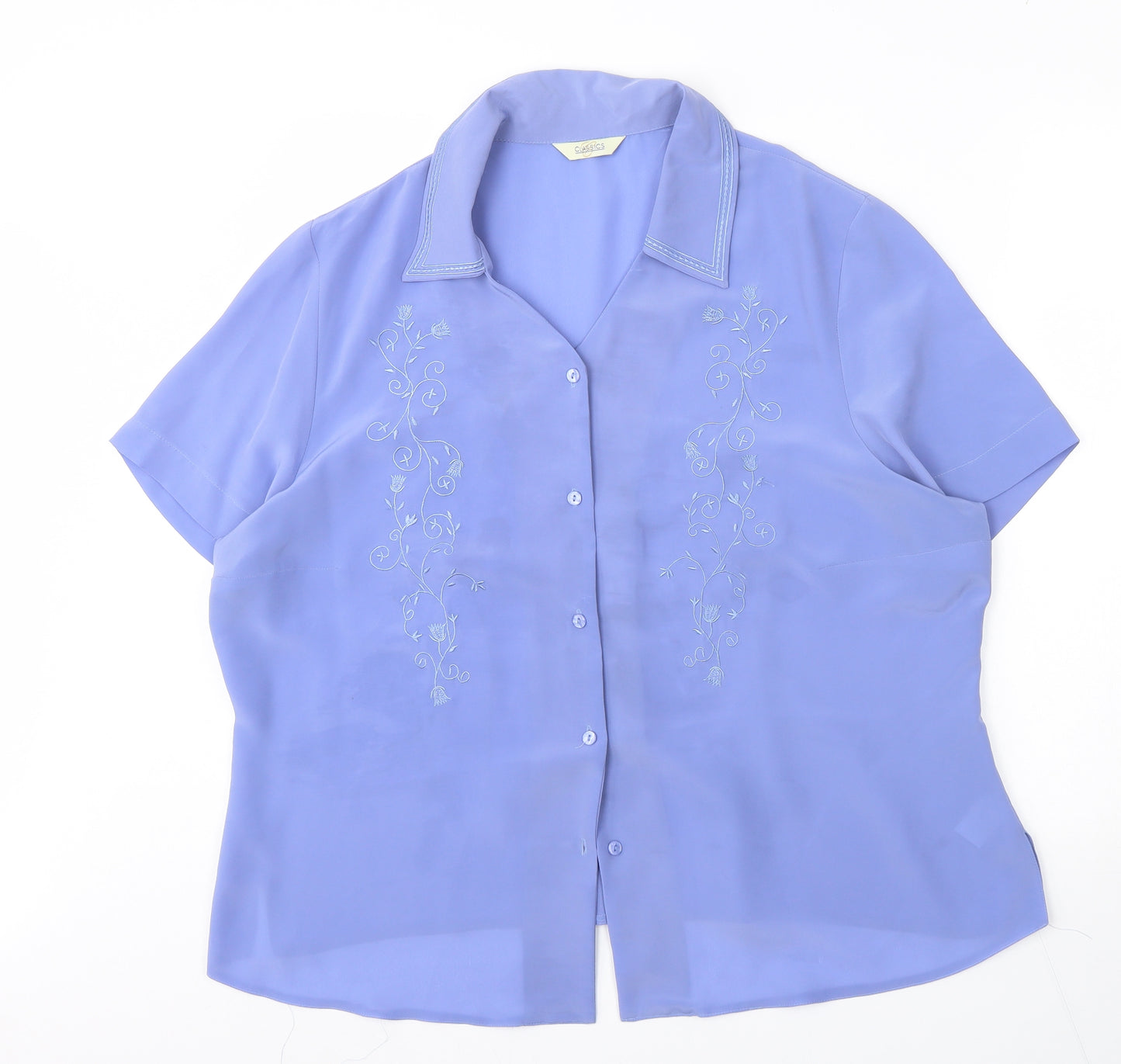 Classic Womens Blue   Basic Button-Up Size 22
