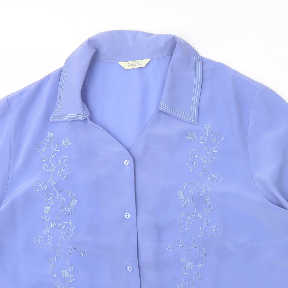 Classic Womens Blue   Basic Button-Up Size 22