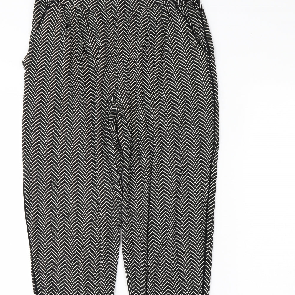 NEXT Womens Black Herringbone  Trousers  Size 10 L28 in