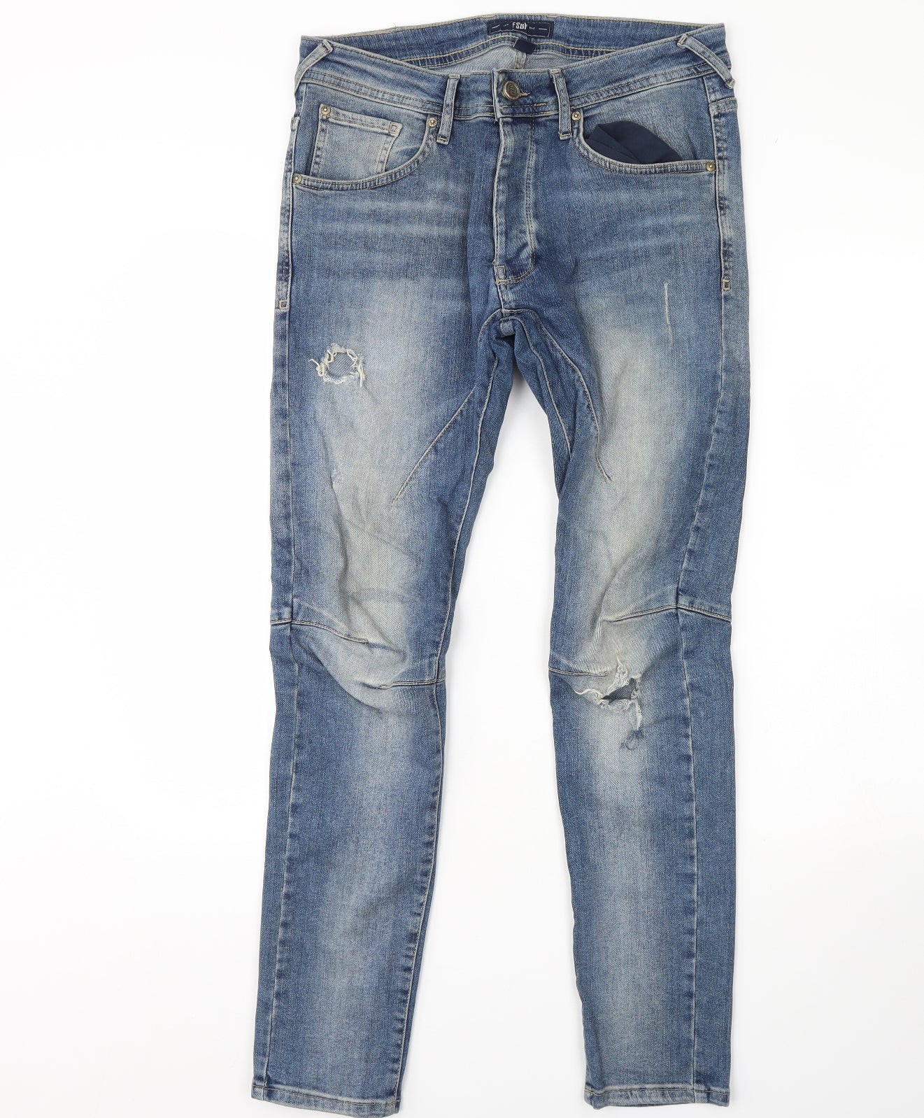 FSBN Mens Blue  Denim Straight Jeans Size 33 L32 in