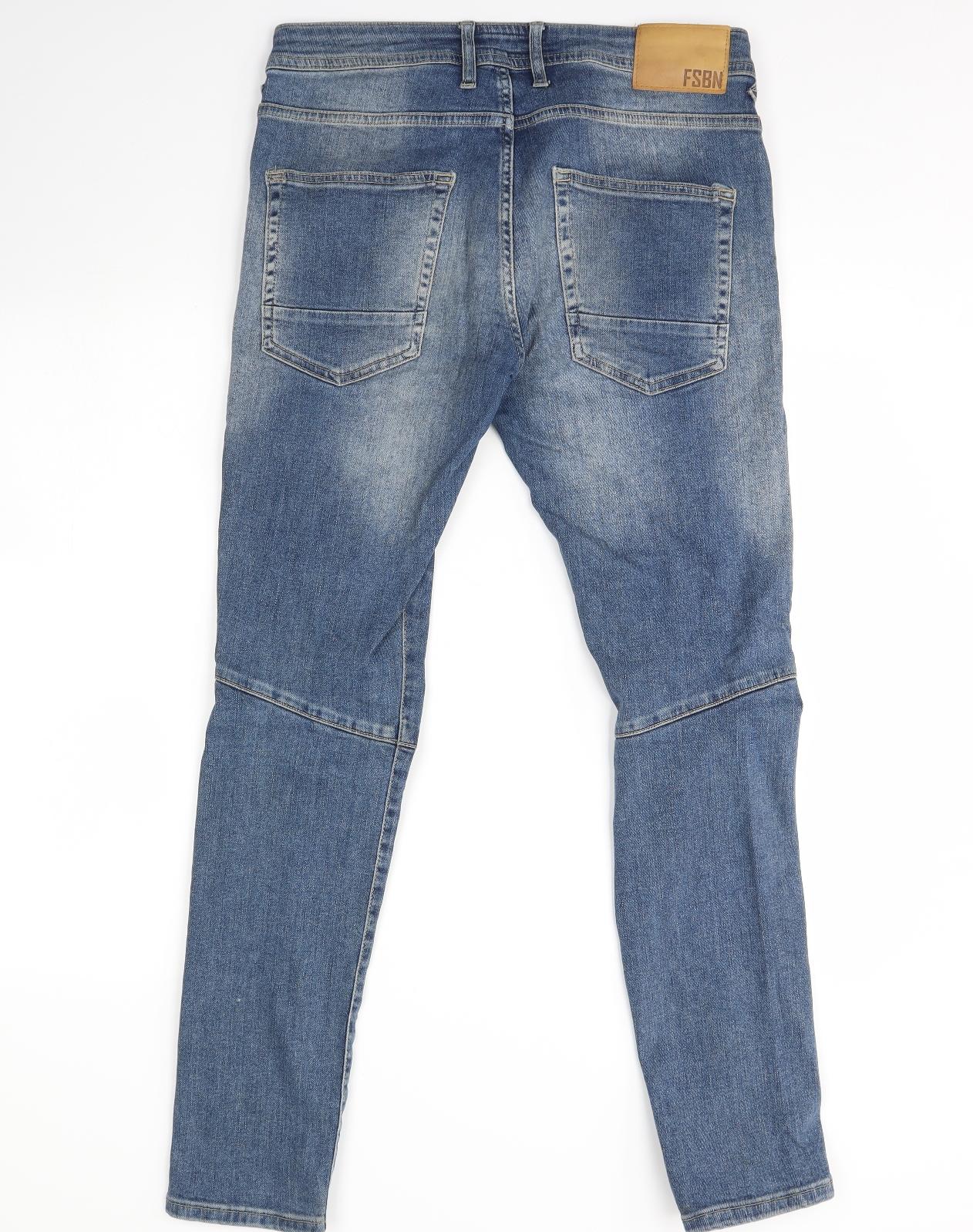 FSBN Mens Blue  Denim Straight Jeans Size 33 L32 in