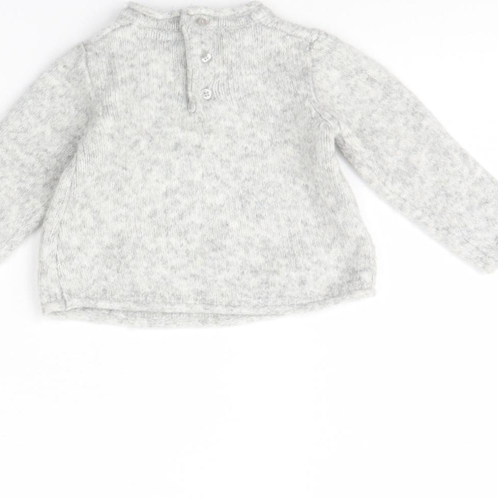 Mayoral Girls Grey   Pullover Jumper Size 9-12 Months