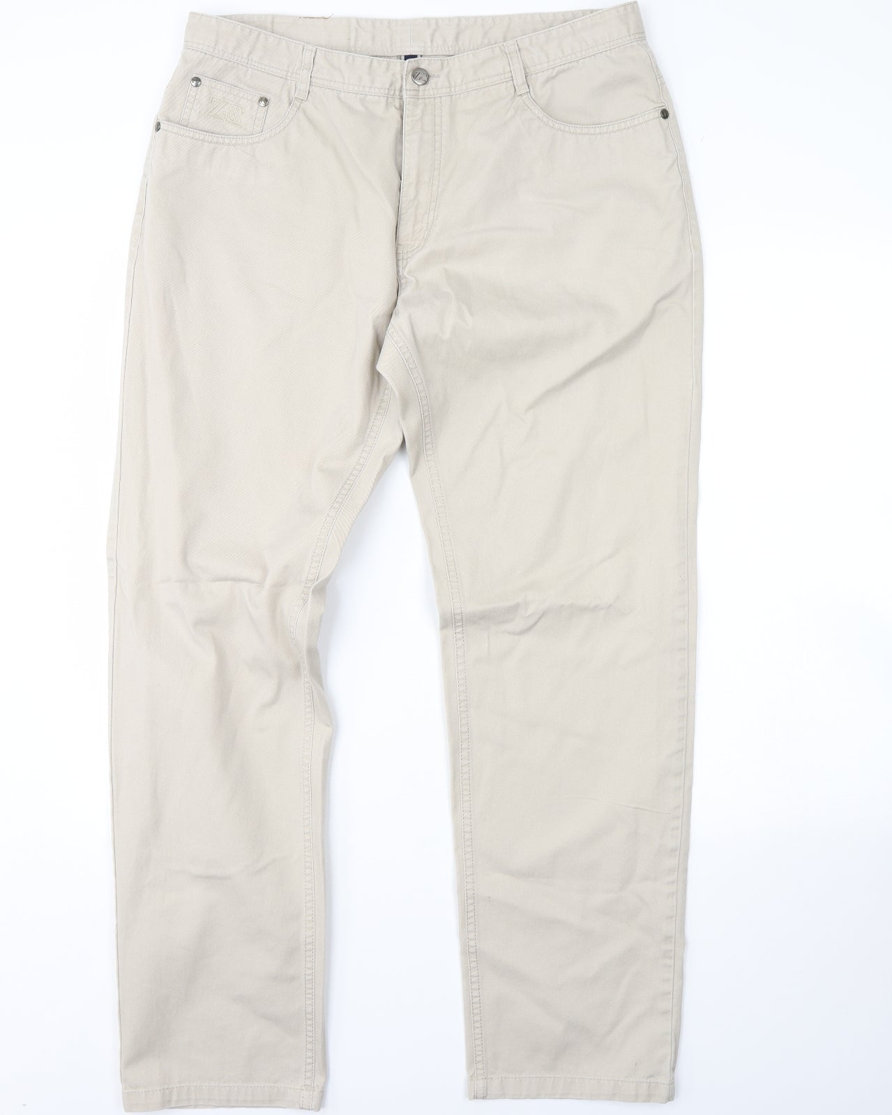 zs Mens Beige   Chino Trousers Size 52 L32 in