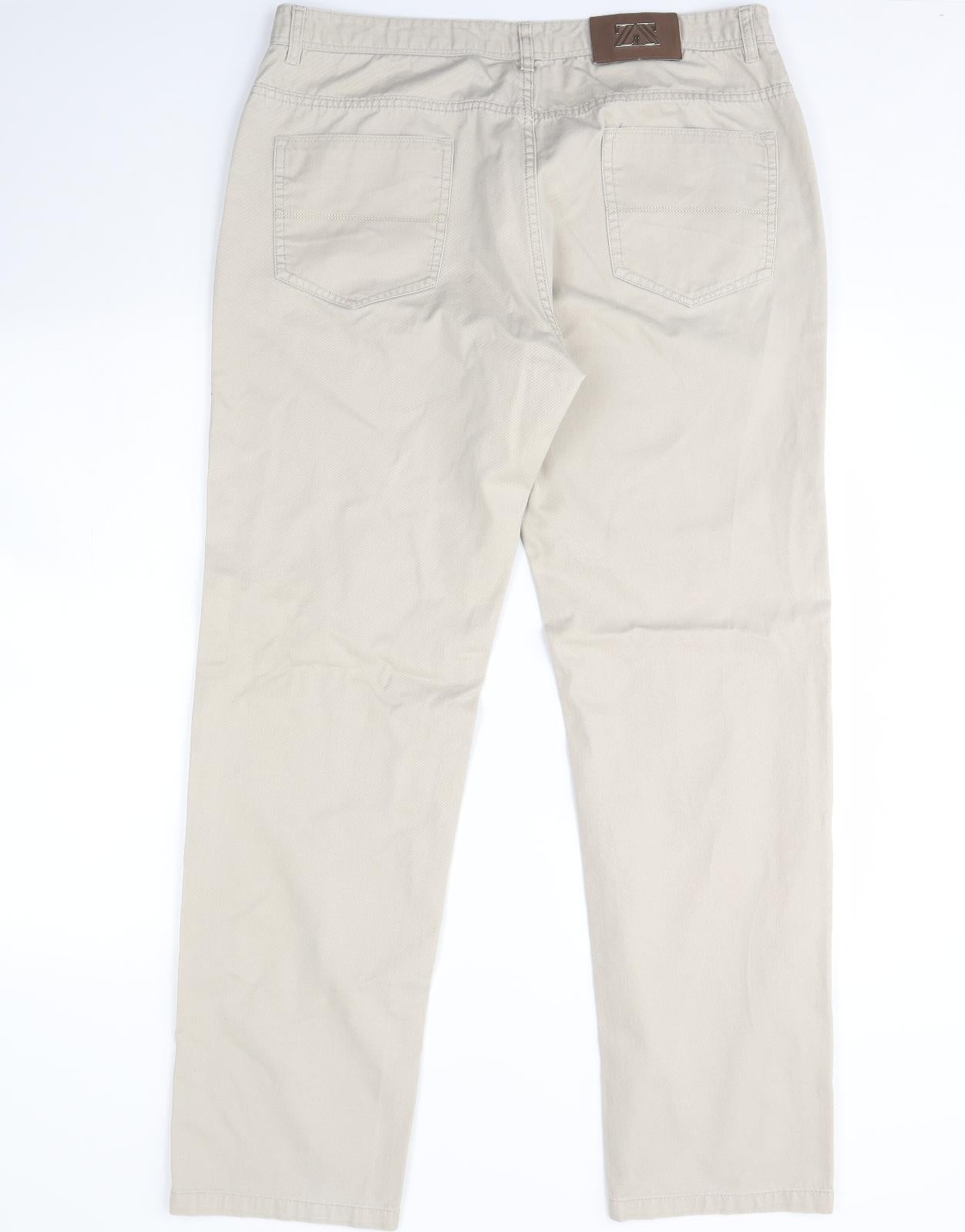 zs Mens Beige   Chino Trousers Size 52 L32 in