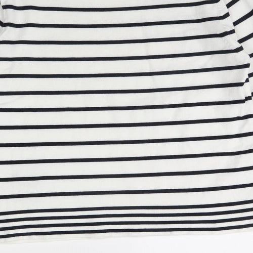 M&S Womens White Striped  Pullover Jumper Size 12