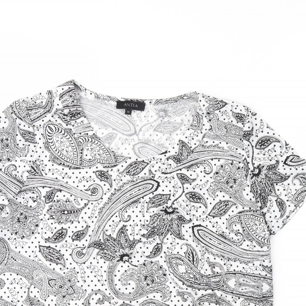 antea Womens Black Fair Isle  Basic T-Shirt Size M