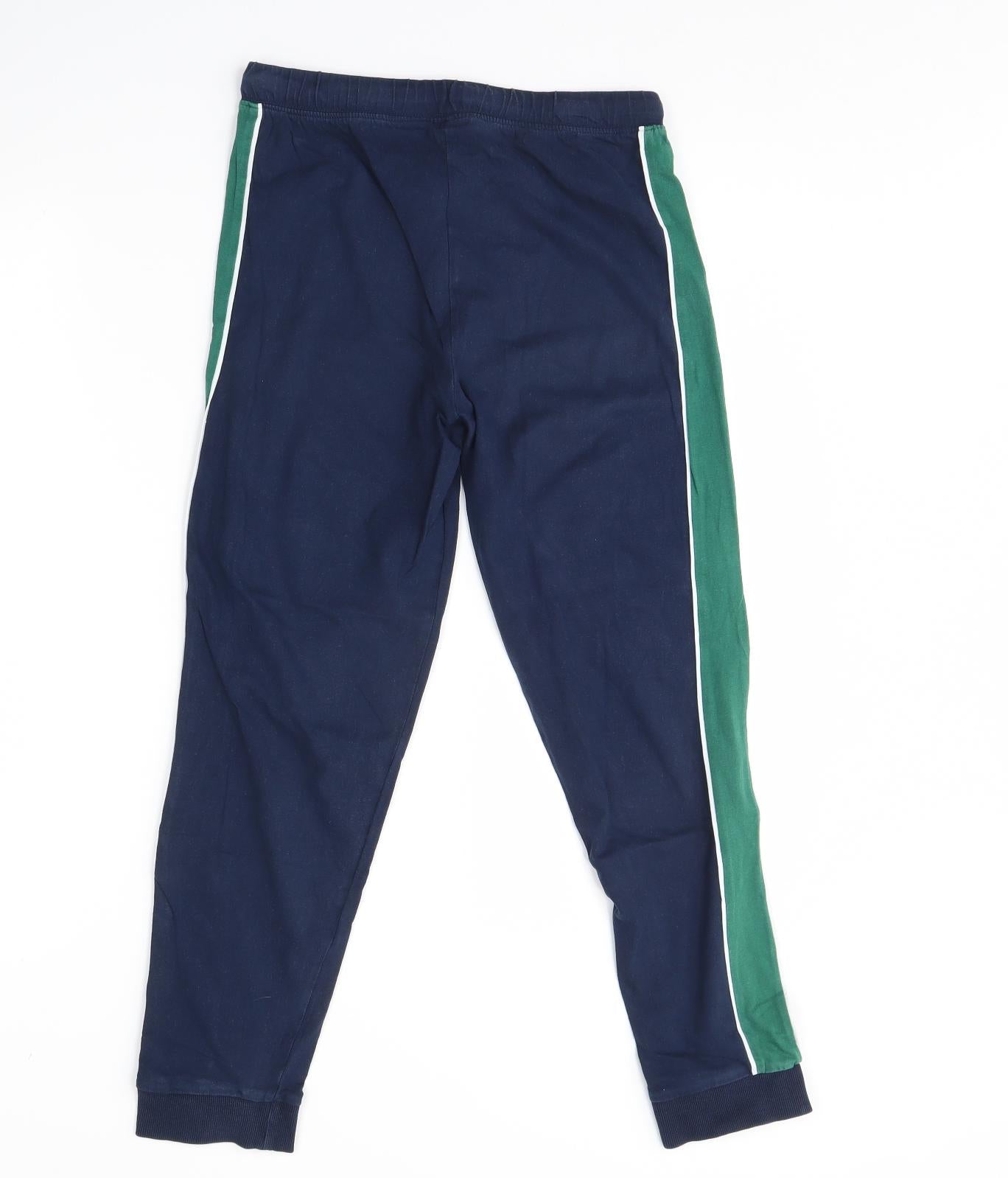 M&s Boys Blue Solid   Pyjama Pants Size 11 Years