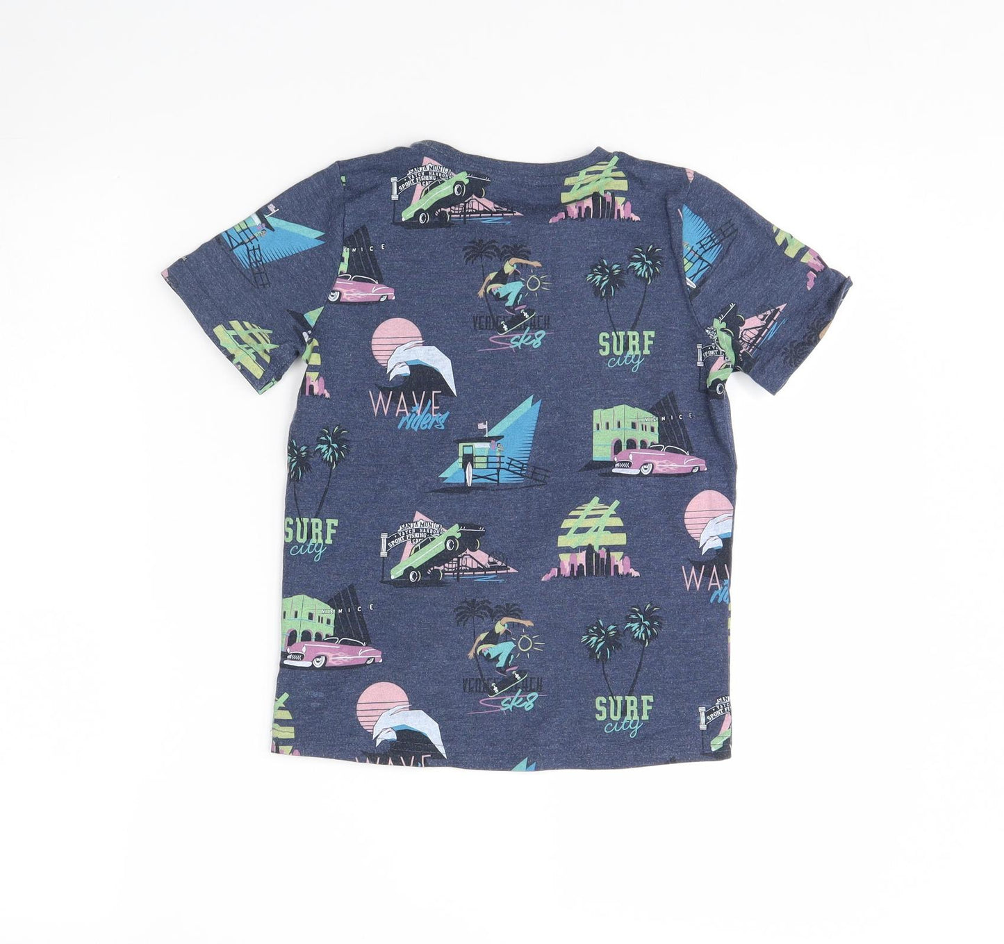 TU Boys Blue Spotted  Basic T-Shirt Size 7 Years