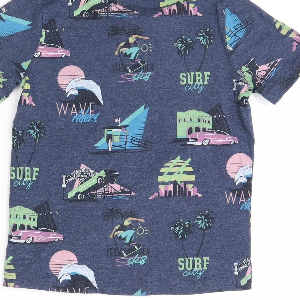 TU Boys Blue Spotted  Basic T-Shirt Size 7 Years