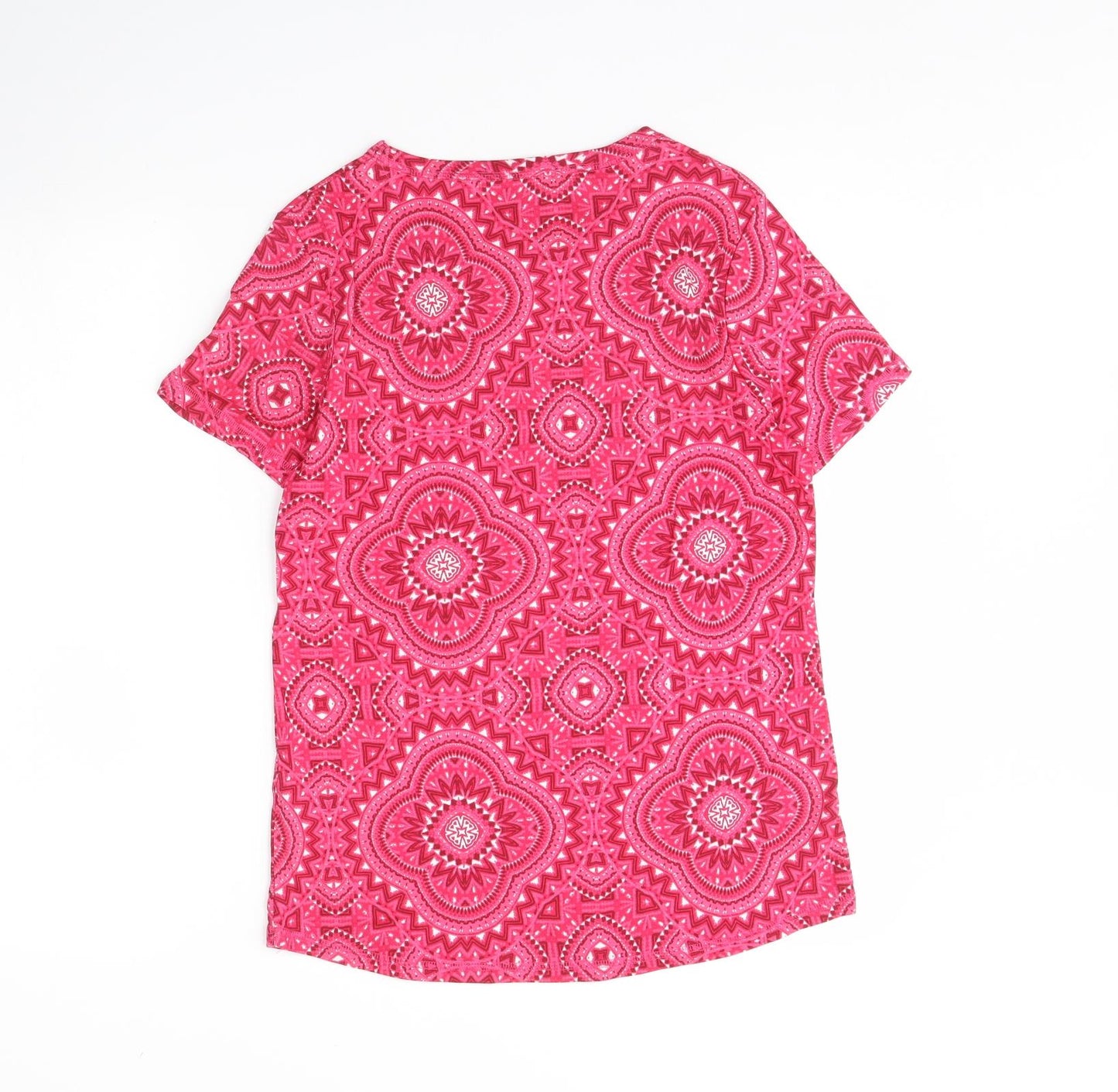 M&s Womens Pink Geometric  Basic T-Shirt Size 14