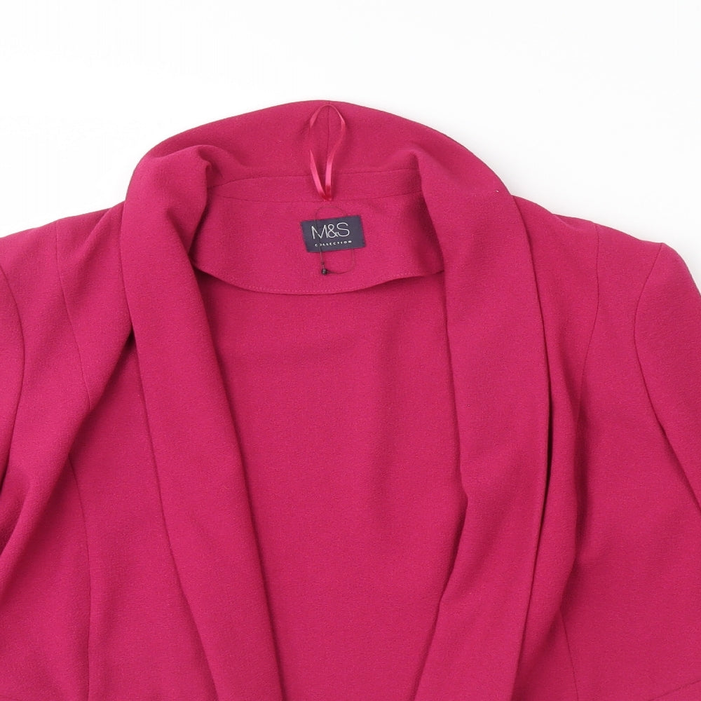 M&S Womens Pink   Jacket  Size 12  - Shoulder Pads