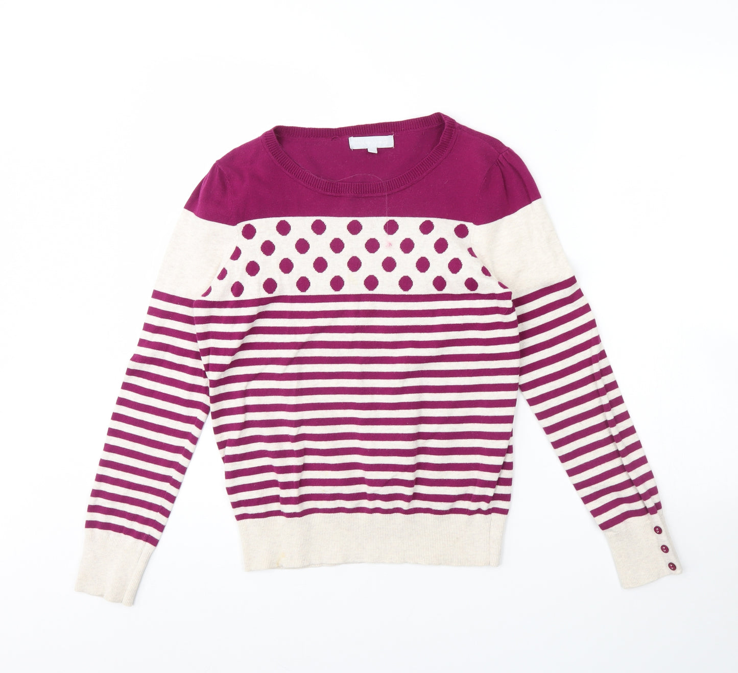 Red Herring Womens Purple Striped  Pullover Jumper Size 12