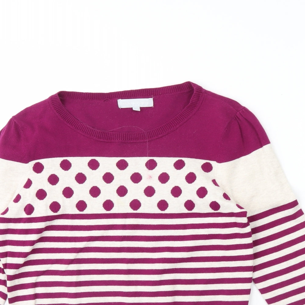 Red Herring Womens Purple Striped  Pullover Jumper Size 12