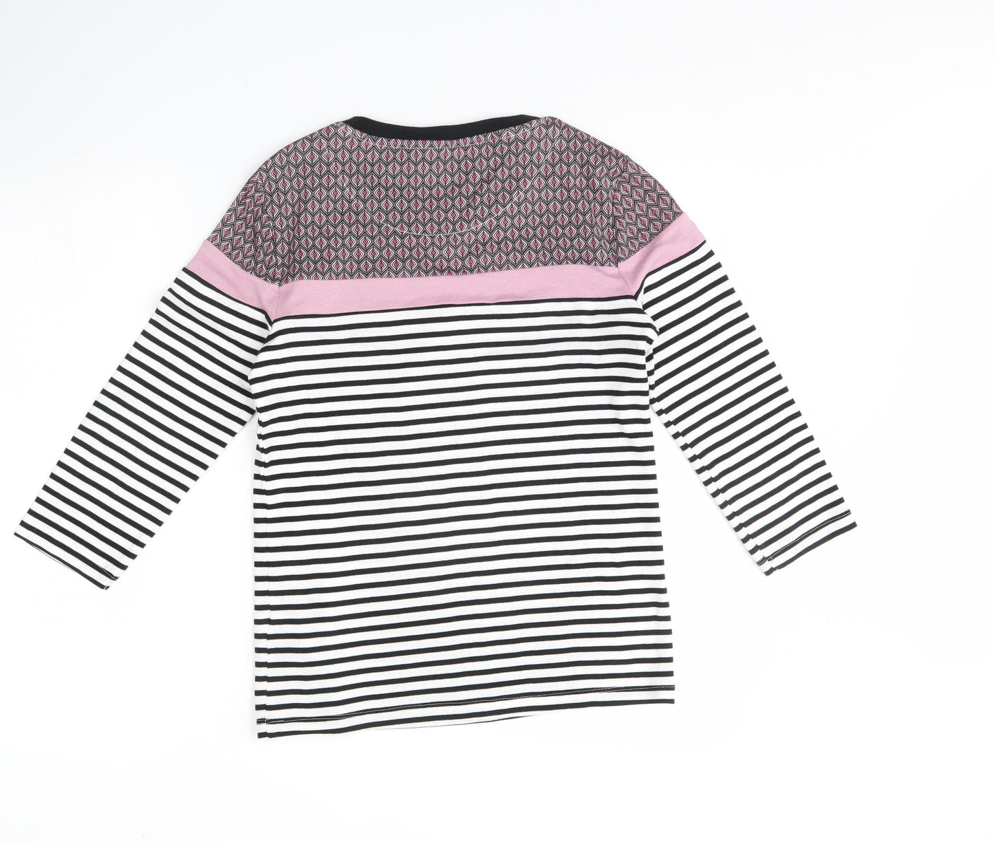 Maine Womens Black Striped  Pullover Jumper Size 12