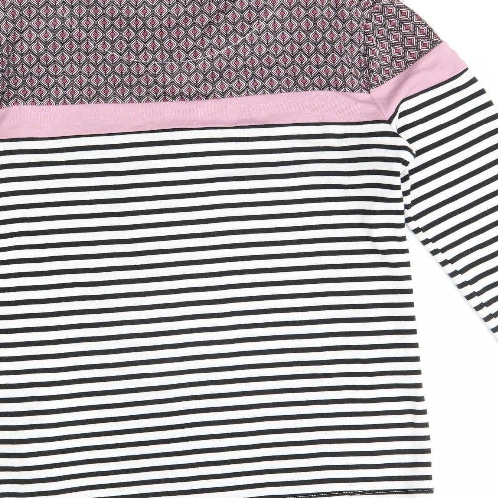 Maine Womens Black Striped  Pullover Jumper Size 12
