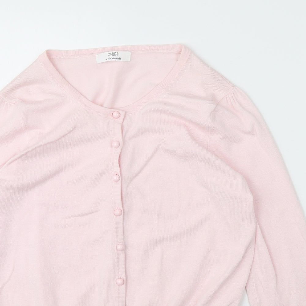 m&S Womens Pink   Cardigan Jumper Size 12