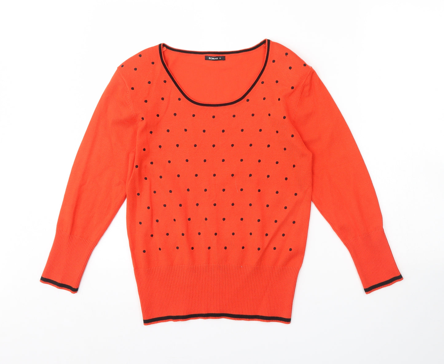 Roman Womens Orange   Pullover Jumper Size 12  - Shoulder Pads