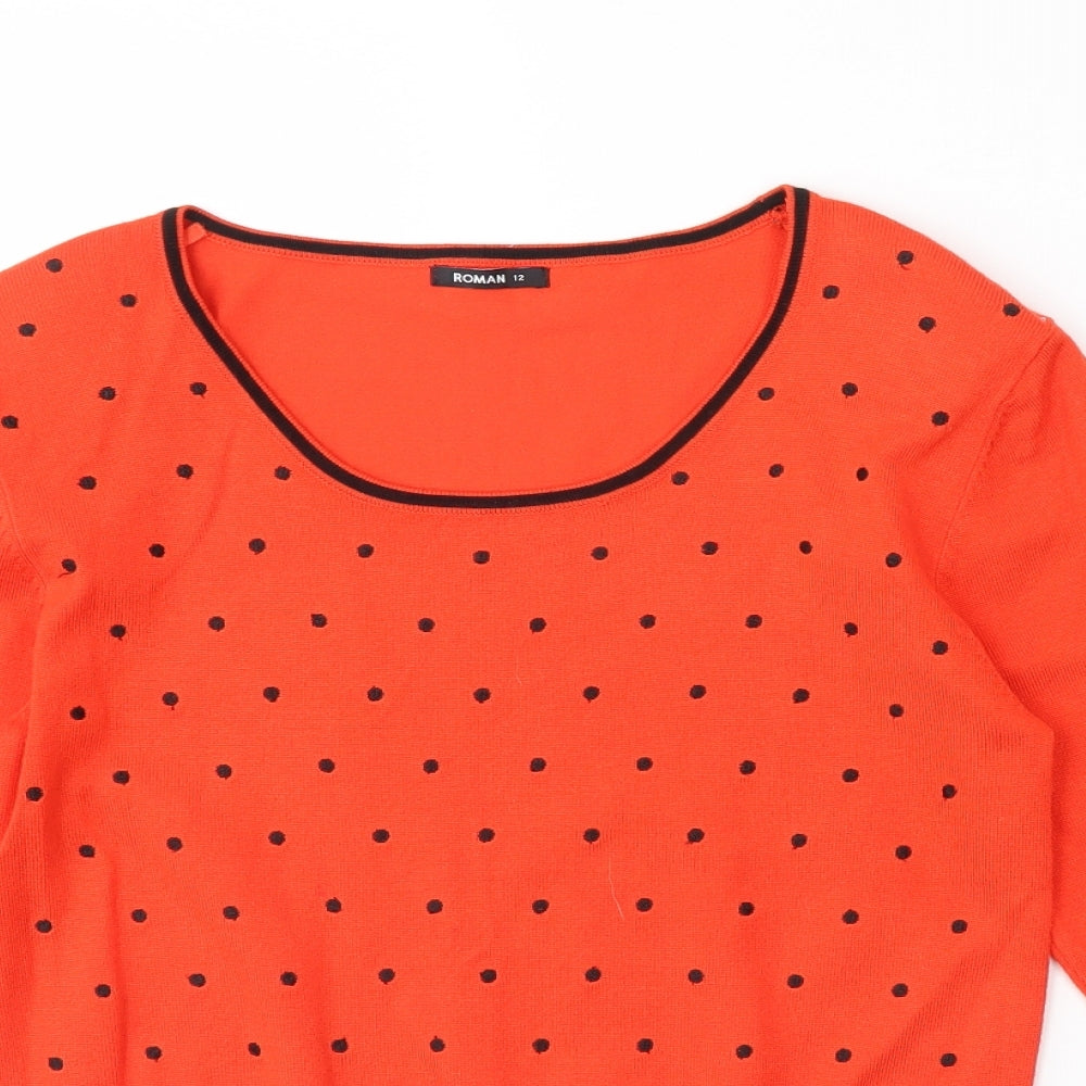 Roman Womens Orange   Pullover Jumper Size 12  - Shoulder Pads