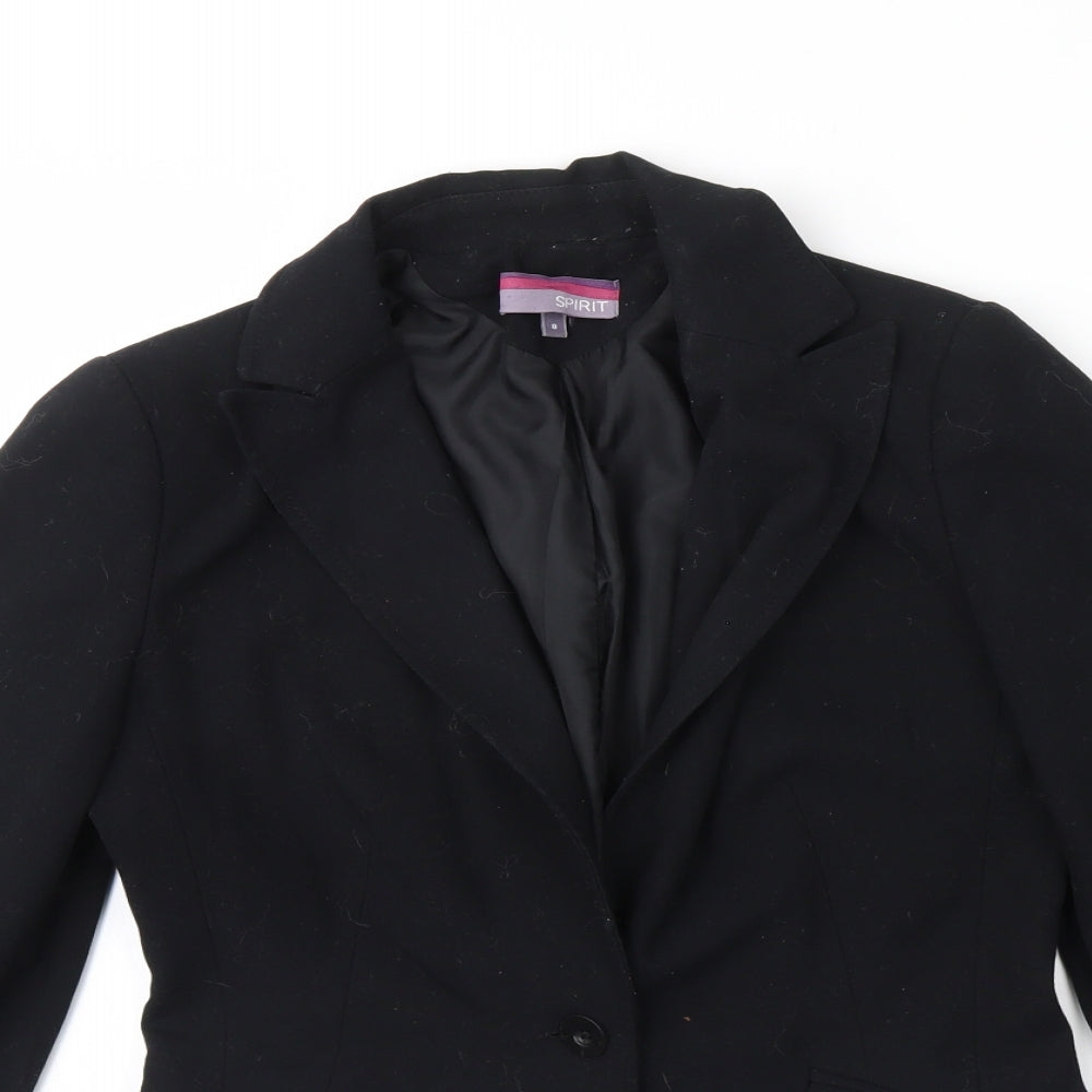 Spirit Womens Black   Jacket Blazer Size 8  - Shoulder Pads