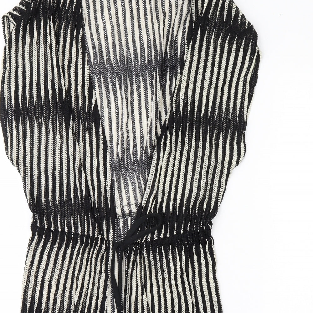 Ocean CLub Womens Black Striped  Jacket  Size 14