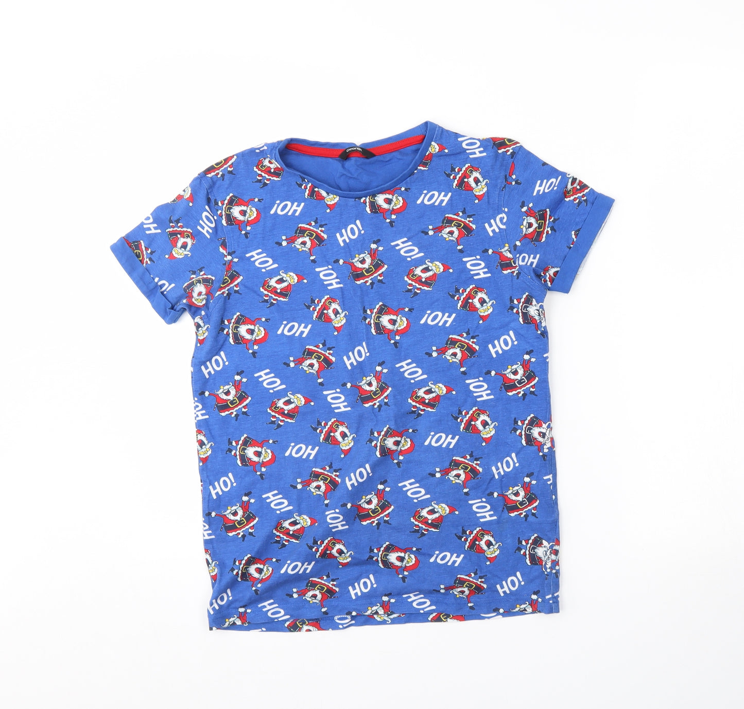 George Boys Blue Spotted  Basic T-Shirt Size 13 Years  - christmas