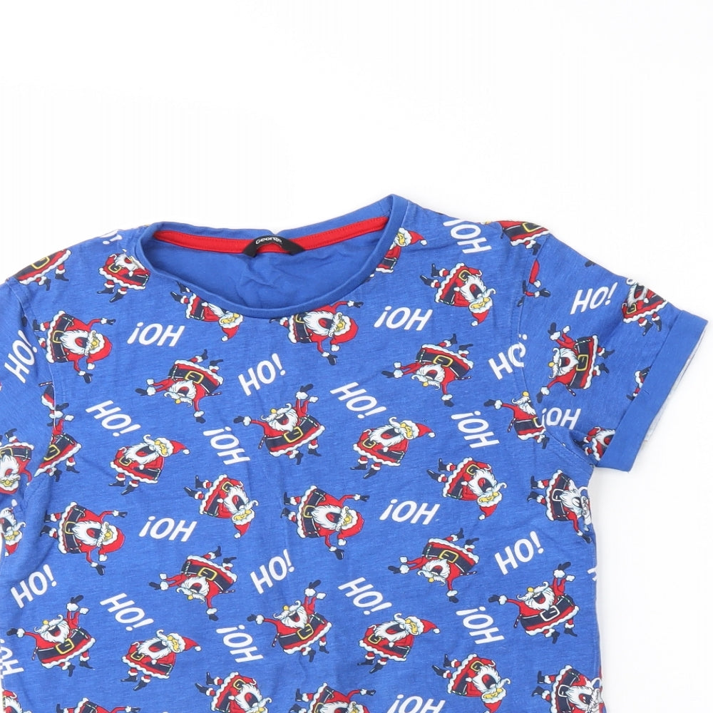 George Boys Blue Spotted  Basic T-Shirt Size 13 Years  - christmas