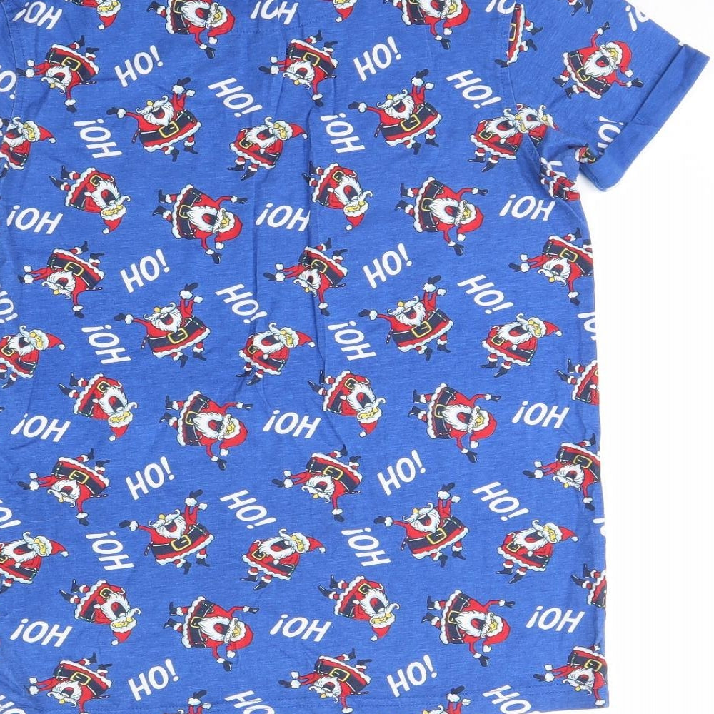 George Boys Blue Spotted  Basic T-Shirt Size 13 Years  - christmas