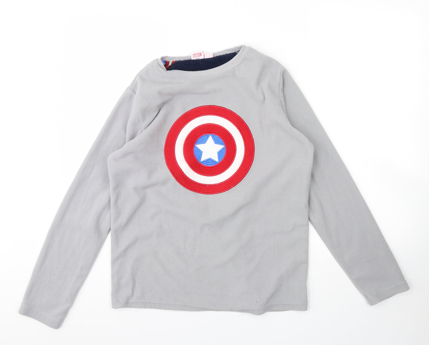Marvel Boys Grey Solid Fleece  Pyjama Top Size 14 Years  - marvel