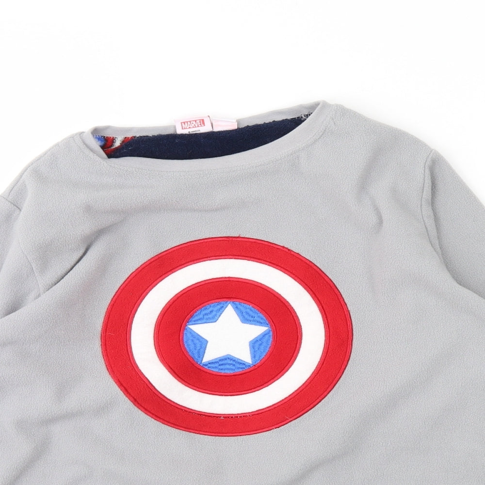 Marvel Boys Grey Solid Fleece  Pyjama Top Size 14 Years  - marvel
