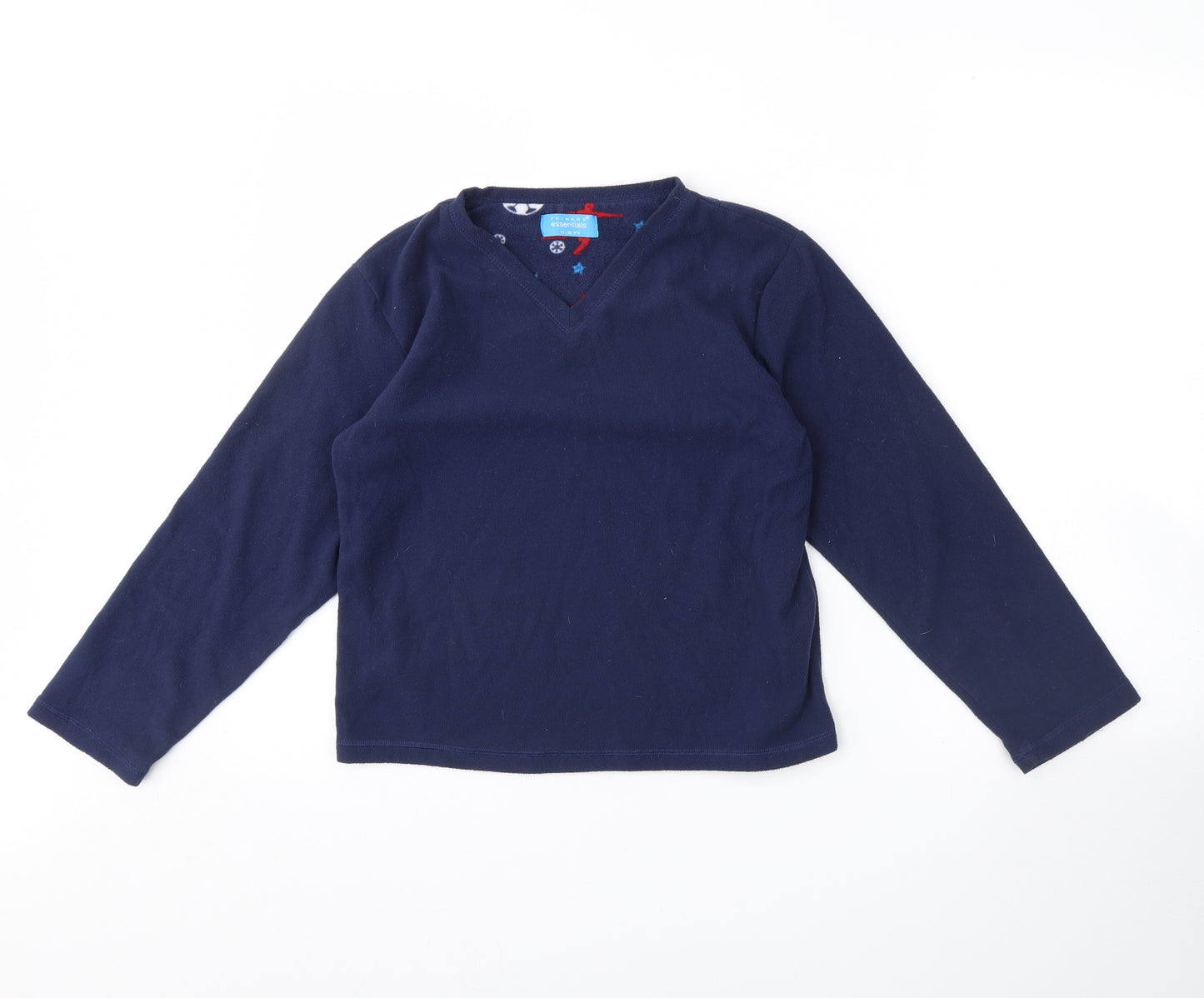 Primark Boys Blue Solid Fleece  Pyjama Top Size 11 Years