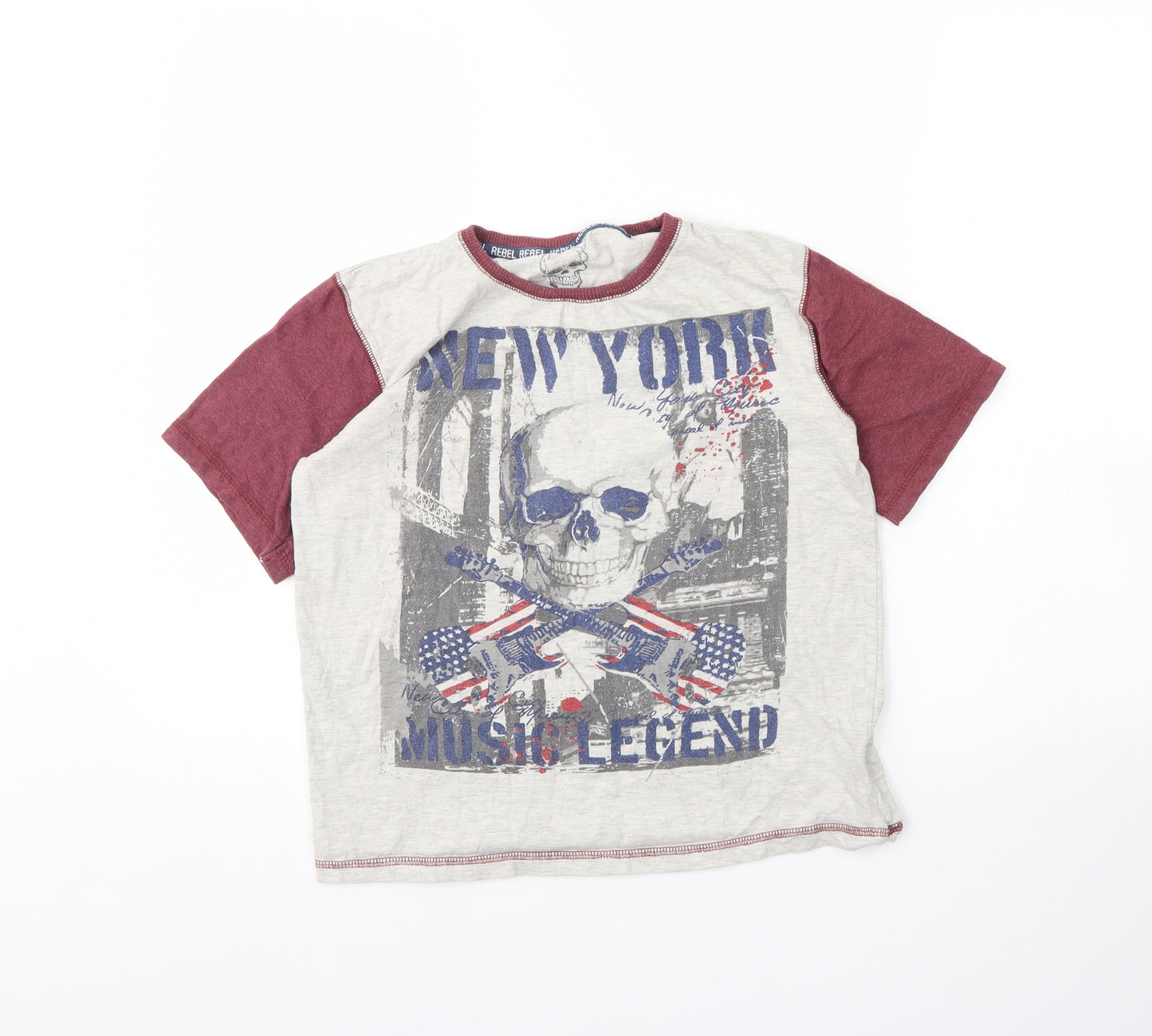 Preworn Boys Grey   Basic T-Shirt Size 13 Years
