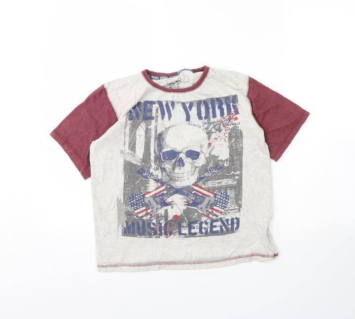 Preworn Boys Grey   Basic T-Shirt Size 13 Years