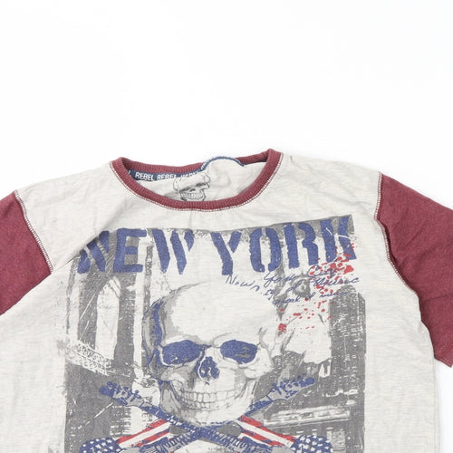 Preworn Boys Grey   Basic T-Shirt Size 13 Years