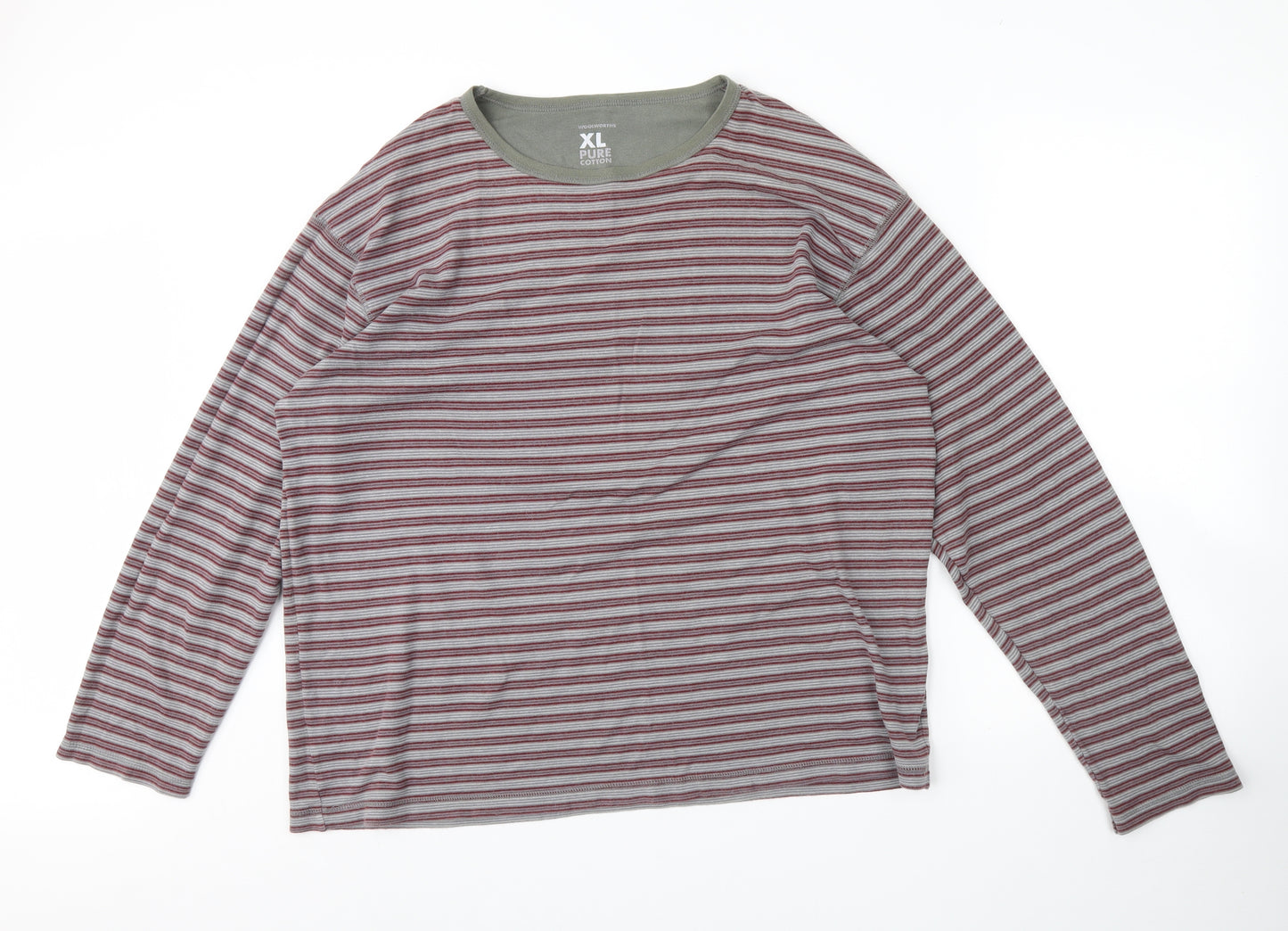 Woolworths Mens Grey Striped   T-Shirt Size XL