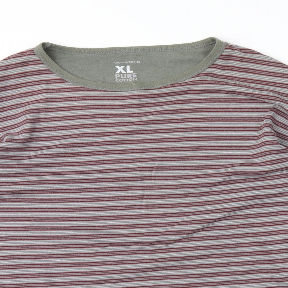 Woolworths Mens Grey Striped   T-Shirt Size XL