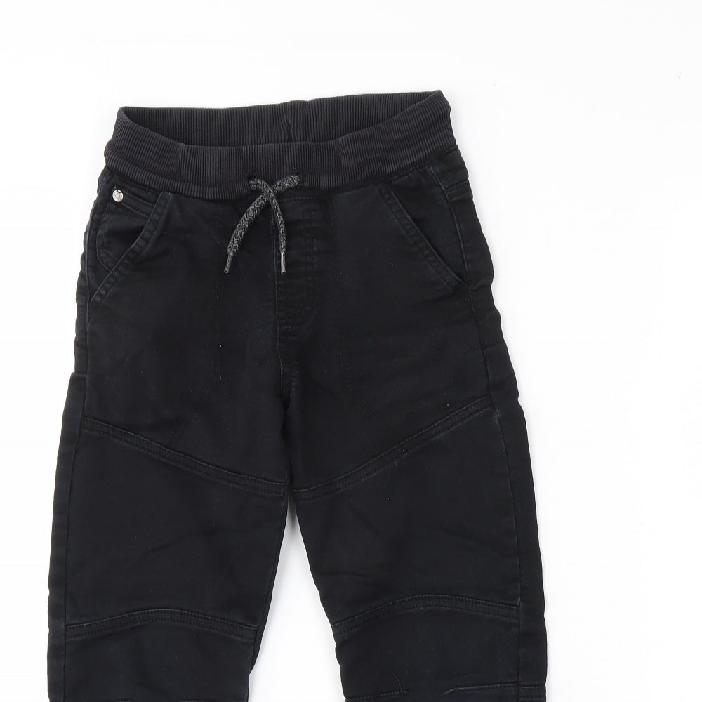 F&F Boys Black   Jogger Trousers Size 7 Years