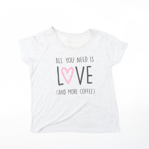 Preworn Womens Grey Solid  Cami Pyjama Top Size M  - All you need is love