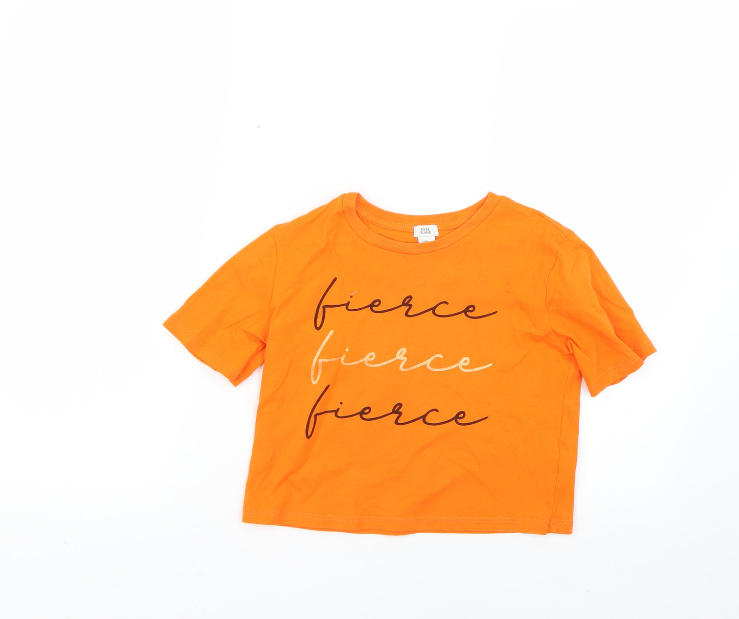 River Island Girls Orange   Basic T-Shirt Size 7-8 Years