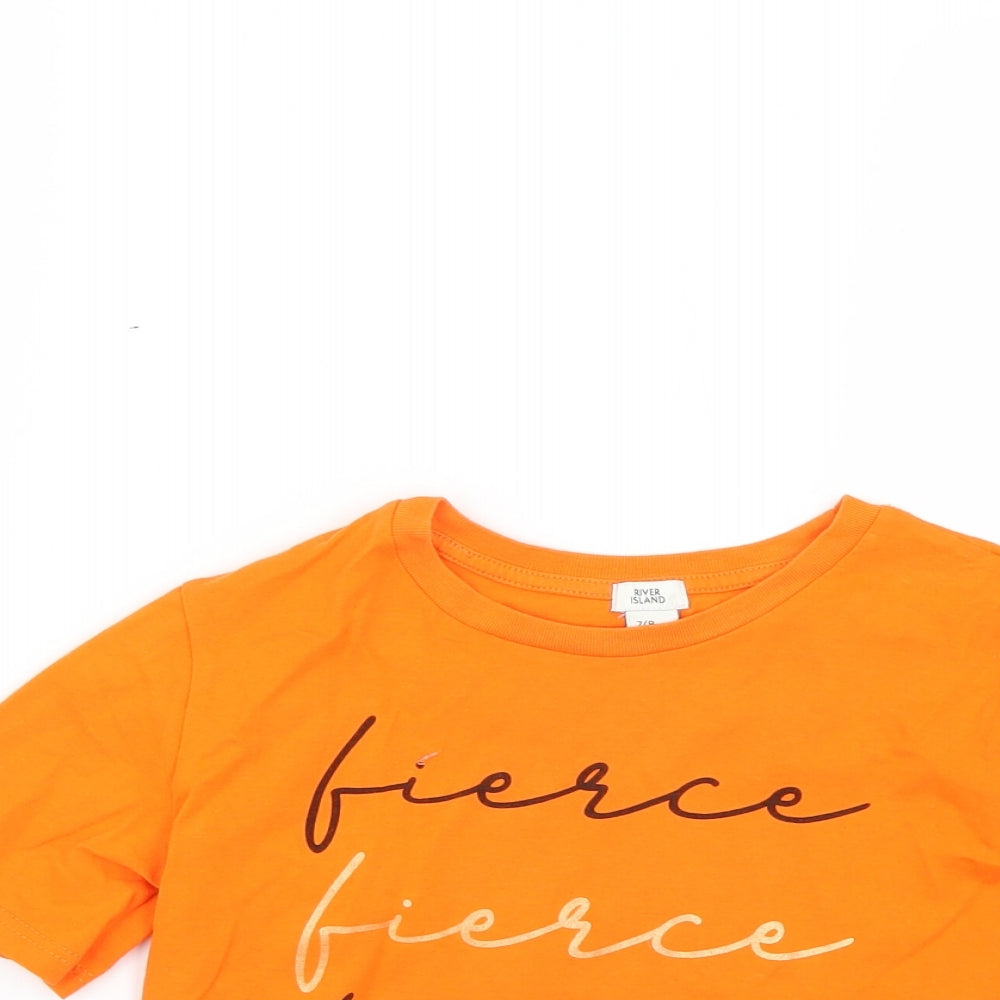 River Island Girls Orange   Basic T-Shirt Size 7-8 Years