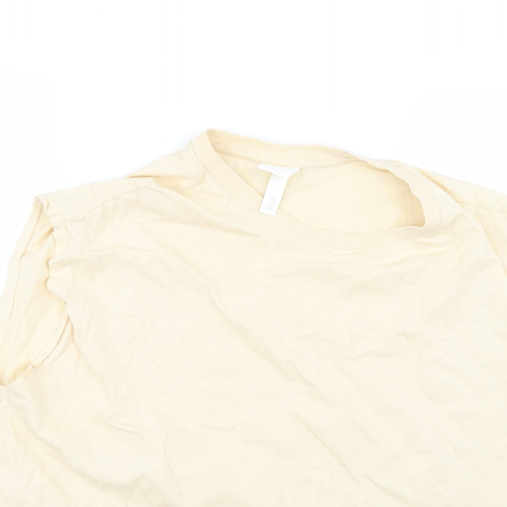H&M Womens Yellow   Basic T-Shirt Size M