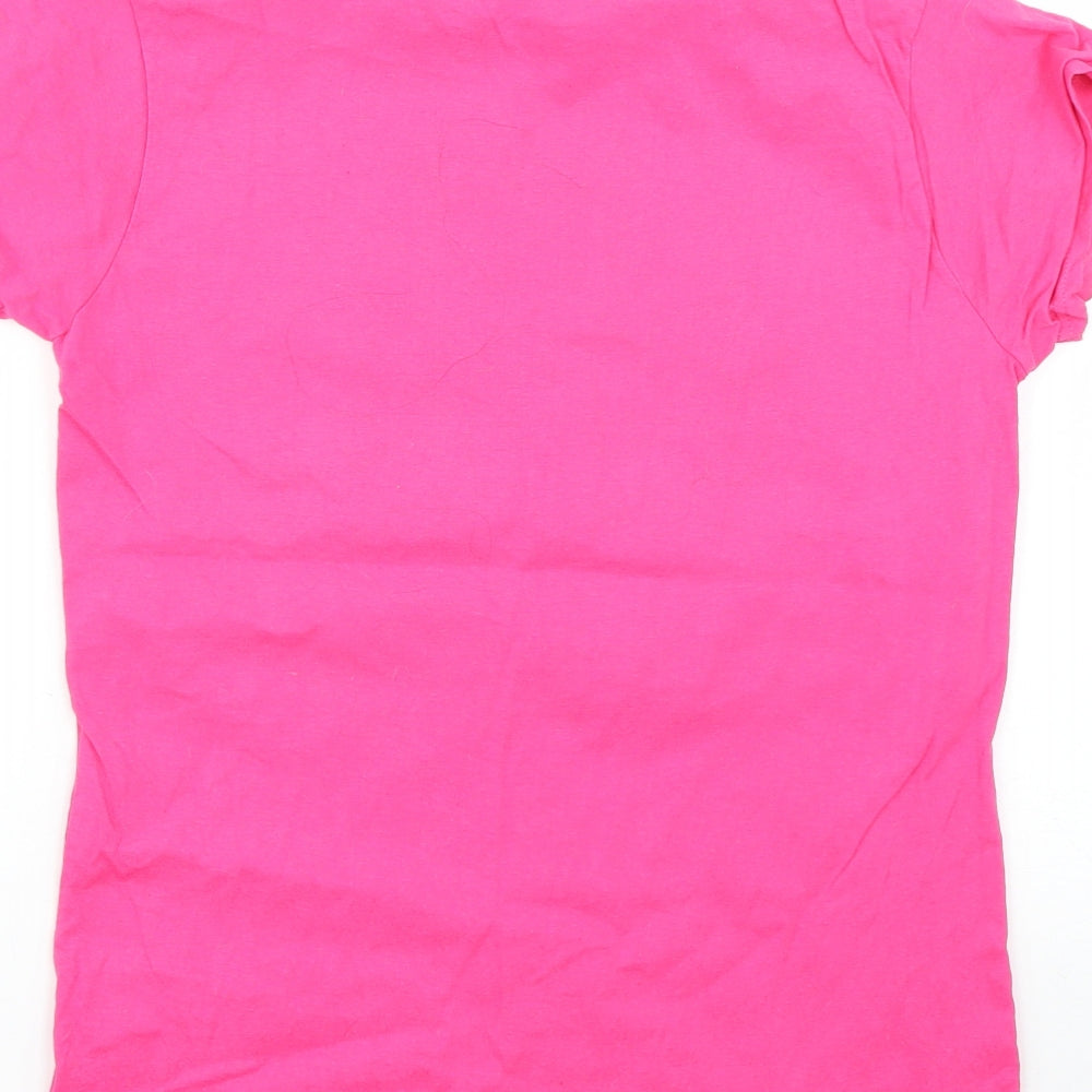 Preworn Womens Pink Geometric  Basic T-Shirt Size L