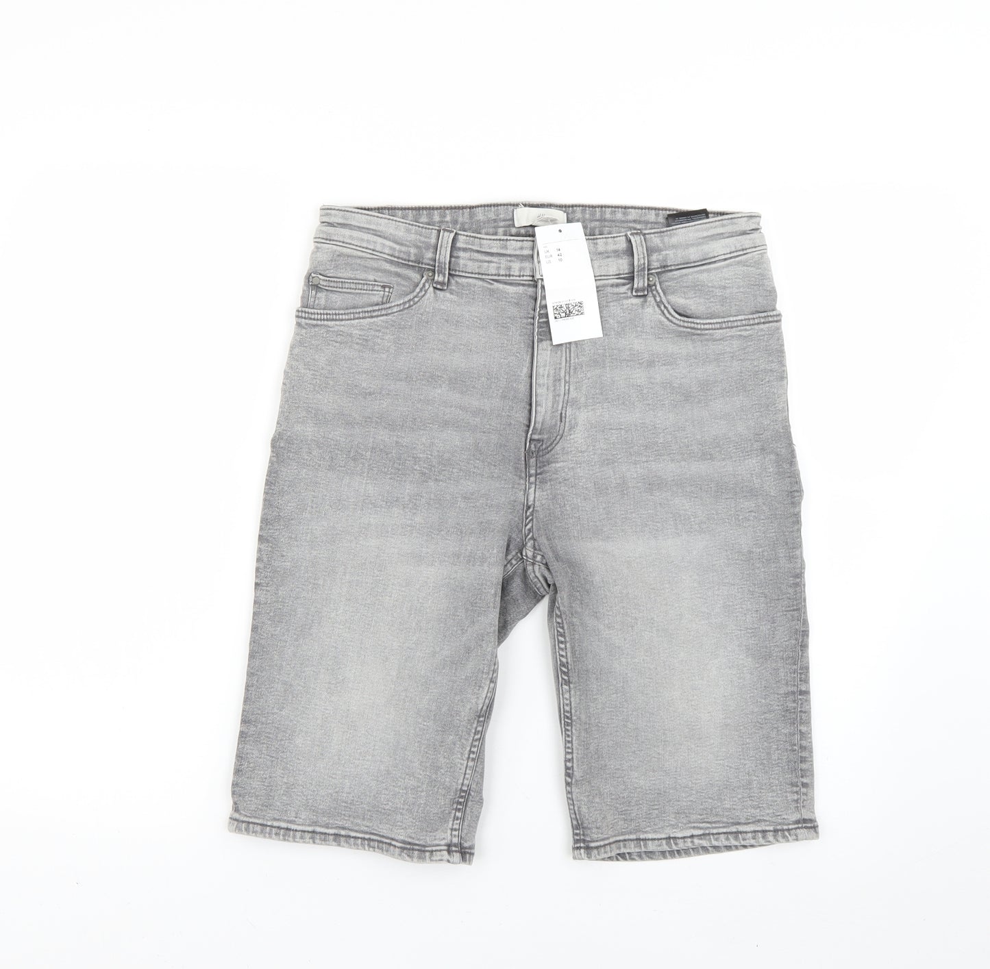 H&M Womens Grey   Cut-Off Shorts Size 14