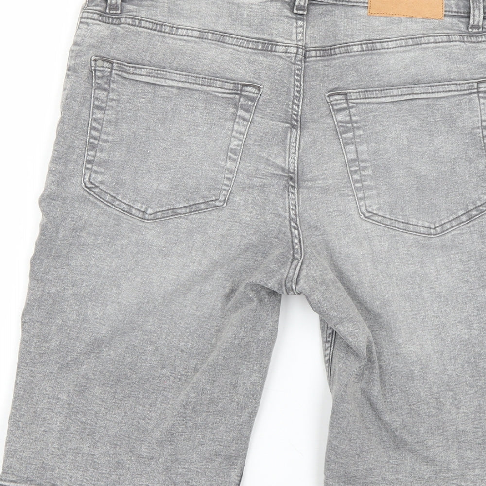 H&M Womens Grey   Cut-Off Shorts Size 14